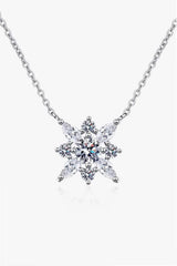 Moissanite Rhodium-Plated Necklace Silver One Size Moissanite - Tophatter Daily Deals