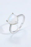 Heart-Shaped Natural Moonstone Ring Moonstone - Tophatter Daily Deals