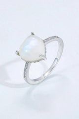 Heart-Shaped Natural Moonstone Ring Moonstone - Tophatter Daily Deals
