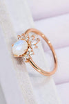 18K Rose Gold-Plated Natural Moonstone Ring Moonstone - Tophatter Daily Deals