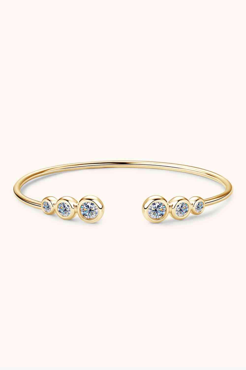 1.8 Carat Moissanite 925 Sterling Silver Bracelet Gold One Size Moissanite - Tophatter Daily Deals