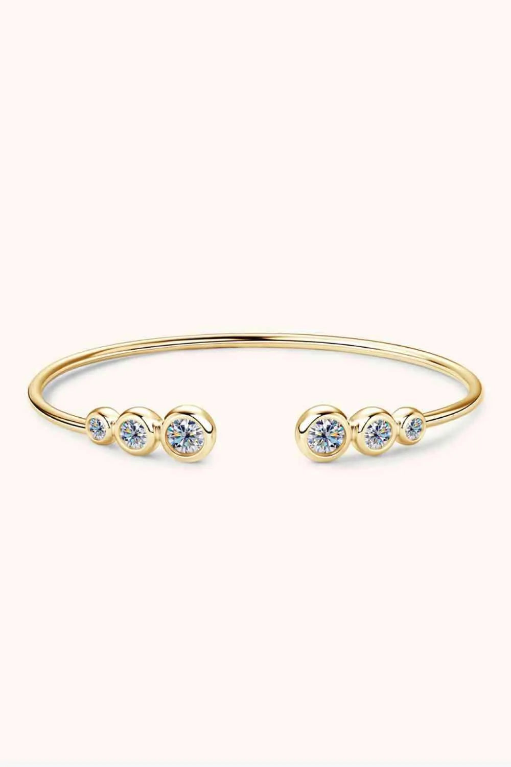 1.8 Carat Moissanite 925 Sterling Silver Bracelet Gold One Size Moissanite - Tophatter Daily Deals