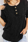 BOMBOM At The Fair Animal Textured Top in Black Blouses - Tophatter Daily Deals