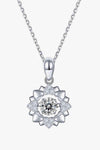 Moissanite Flower Shape Pendant Necklace Silver One Size Moissanite - Tophatter Daily Deals