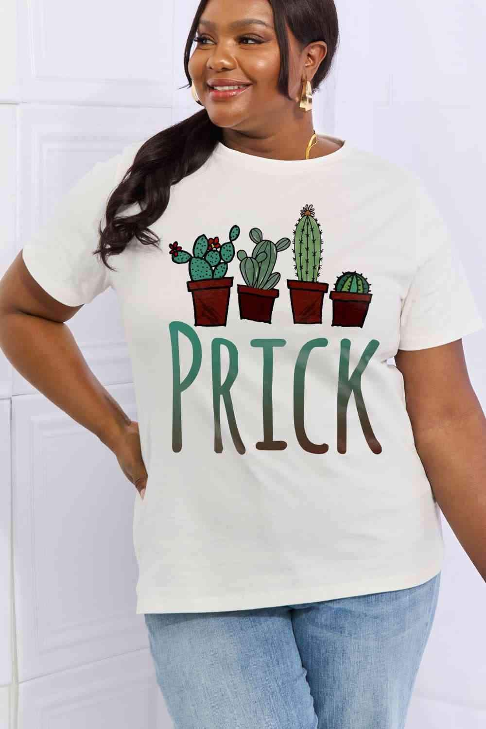 Simply Love Full Size PRICK Graphic Cotton Tee Women's T-Shirts - Tophatter Daily Deals