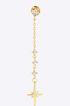 Inlaid Zircon 925 Sterling Silver Single Chain Earring Earrings - Tophatter Daily Deals