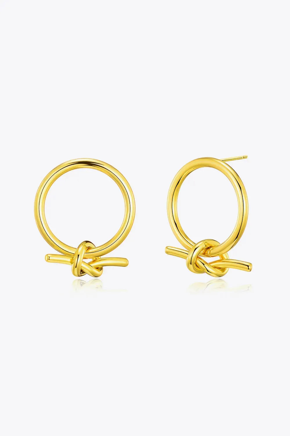 18K Gold-Plated Tied Hoop Earrings Gold One Size Earrings - Tophatter Daily Deals