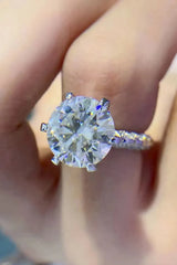 Forever Love Side Stone 5 Carat Moissanite Ring Moissanite - Tophatter Daily Deals