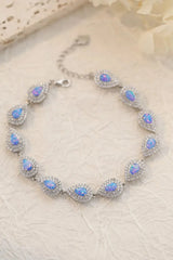 925 Sterling Silver Opal Bracelet Sky Blue One Size Opal - Tophatter Daily Deals