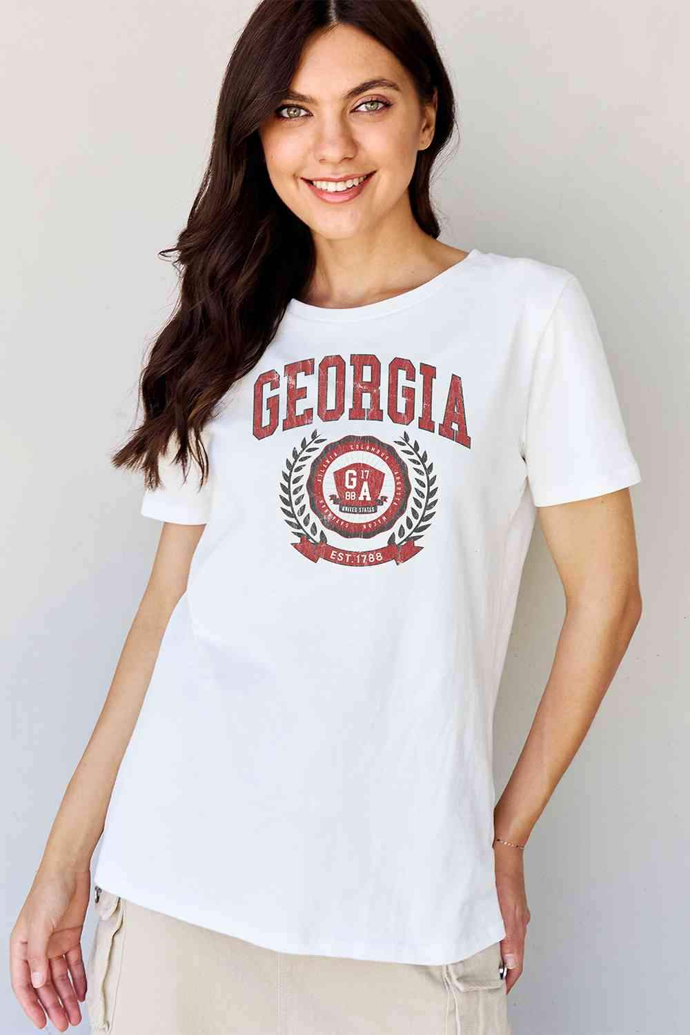 Simply Love Full Size GEORGIA Graphic T-Shirt Women's T-Shirts - Tophatter Daily Deals