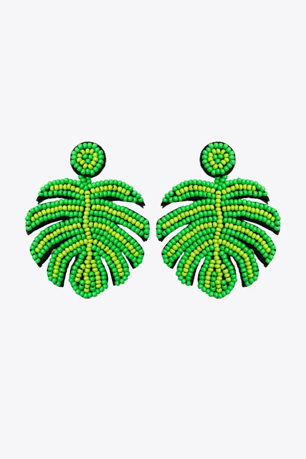 Beaded Banana Leaf Earrings Earrings - Tophatter Daily Deals