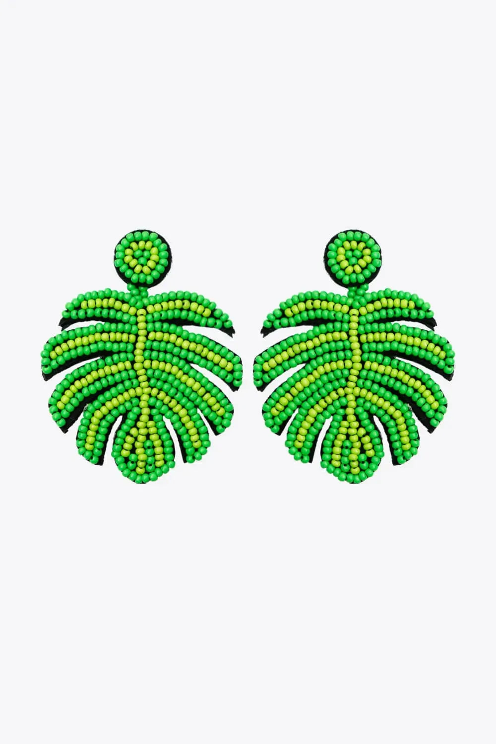 Beaded Banana Leaf Earrings Earrings - Tophatter Daily Deals