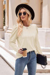 Round Neck Puff Sleeve Blouse Blouses - Tophatter Daily Deals