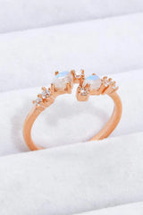 Natural Moonstone and Zircon Open Ring Moonstone - Tophatter Daily Deals