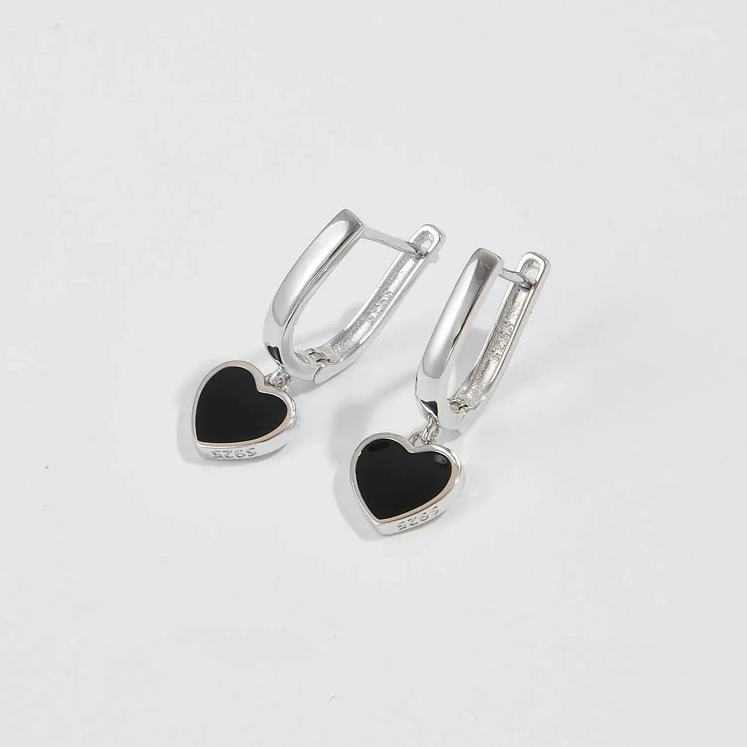 925 sterling silver Heart Drop Earrings Earrings - Tophatter Daily Deals