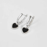 925 sterling silver Heart Drop Earrings Earrings - Tophatter Daily Deals