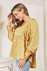 HEYSON Full Size V-Neck Floral Satin Top Blouses - Tophatter Daily Deals