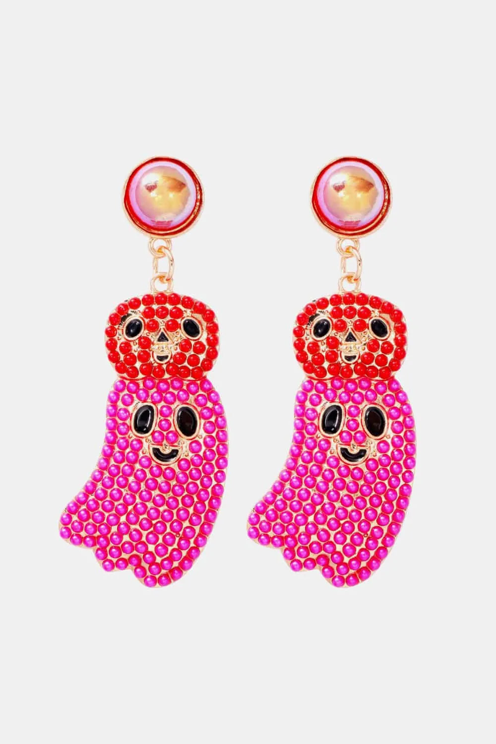 Halloween Ghost Shape Dangle Earrings Fuchsia Pink One Size Earrings - Tophatter Daily Deals