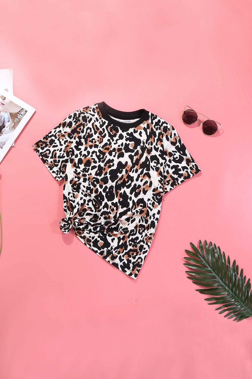 Leopard Print T-Shirt Women's T-Shirts - Tophatter Daily Deals