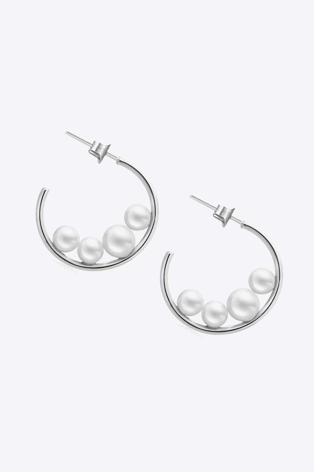 Can't Stop Your Shine Pearl C-Hoop Earrings Earrings - Tophatter Daily Deals