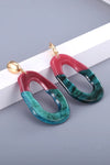 Contrast Geometric Drop Earrings Earrings - Tophatter Daily Deals