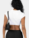 Johnny Collar Cropped Top Blouses - Tophatter Daily Deals