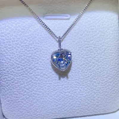 2 Carat Moissanite 925 Sterling Silver Necklace Moissanite - Tophatter Daily Deals