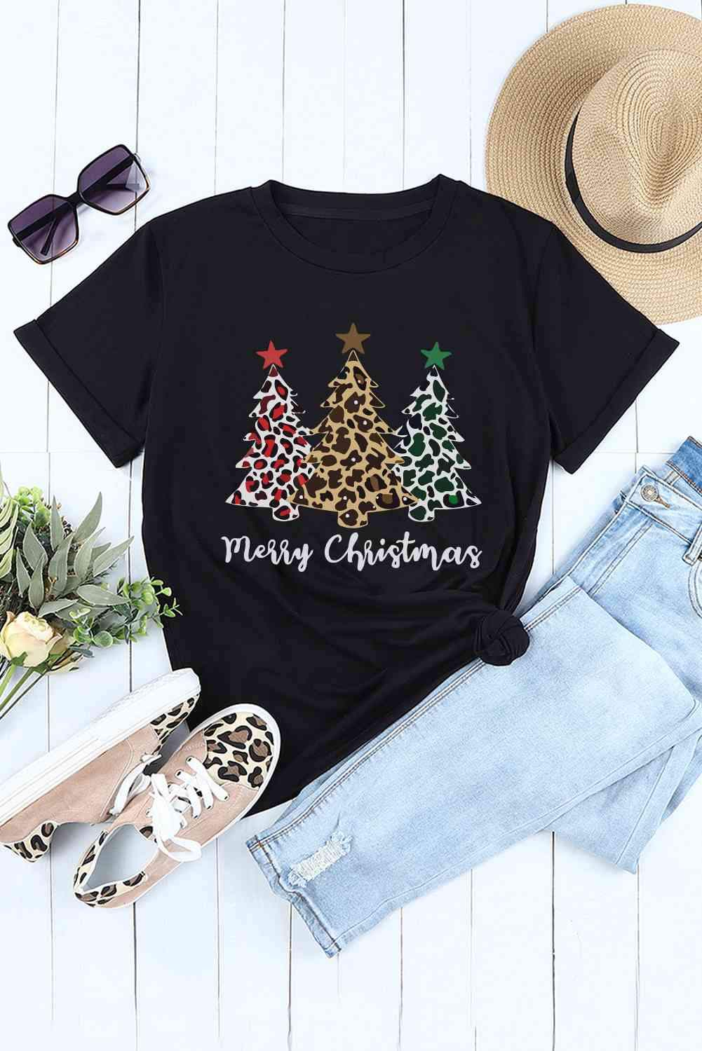 MERRY CHRISTMAS Graphic T-Shirt Women's T-Shirts - Tophatter Daily Deals