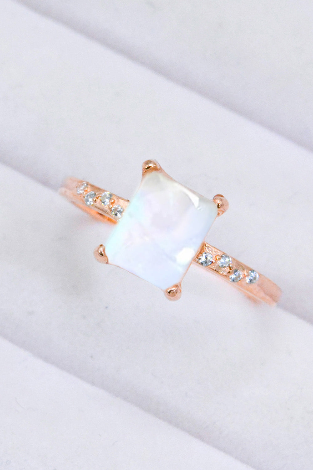 Square Moonstone Ring - Tophatter Deals