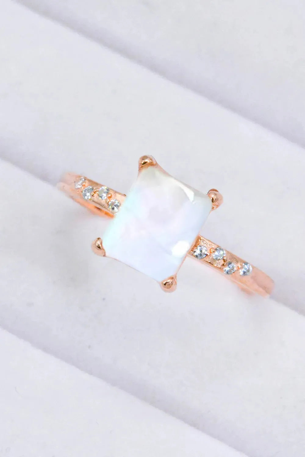 Square Moonstone Ring Moonstone - Tophatter Daily Deals
