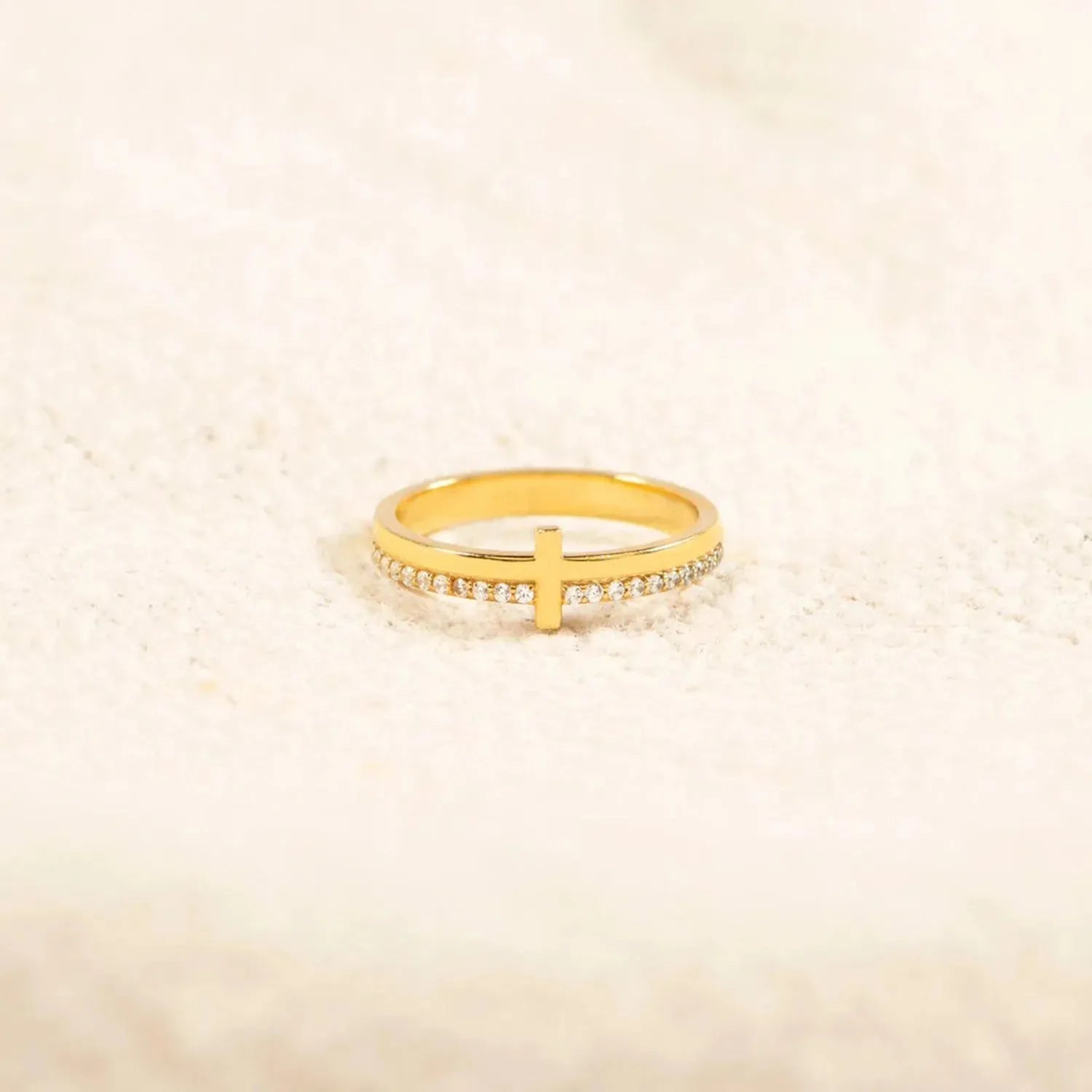 Zircon 925 Sterling Silver Cross Ring Rings - Tophatter Daily Deals