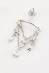 Zircon 925 Sterling Silver Single Chandelier Earring Earrings - Tophatter Daily Deals