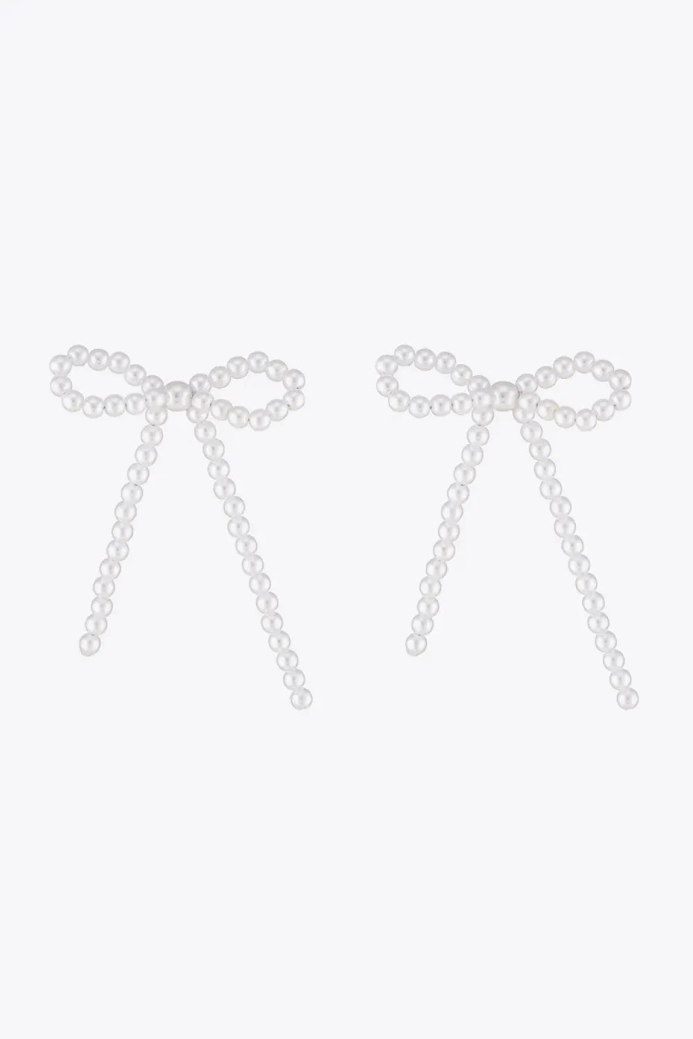 Bow-Shaped Pearl Earrings Earrings - Tophatter Daily Deals