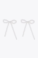 Bow-Shaped Pearl Earrings Earrings - Tophatter Daily Deals