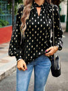 Mock Neck Cutout Lantern Sleeve Blouse Black Blouses - Tophatter Daily Deals