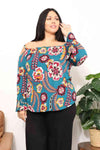 Sew In Love Full Size Floral Cold Shoulder Blouse Blouses - Tophatter Daily Deals