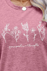 Graphic Round Neck Short Sleeve Tee Women's T-Shirts - Tophatter Daily Deals