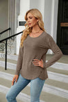 Round Neck Long Sleeve T-Shirt Women's T-Shirts - Tophatter Daily Deals