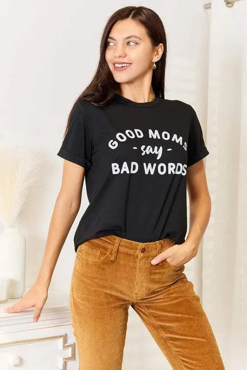 Simply Love GOOD MOMS SAY BAD WORDS Graphic Tee Women's T-Shirts - Tophatter Daily Deals