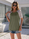 Leopard Round Neck Short Sleeve T-Shirt Women's T-Shirts - Tophatter Daily Deals