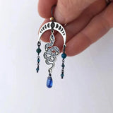 Snake & Moon Alloy Earrings Earrings - Tophatter Daily Deals