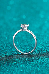 925 Sterling Silver Heart-Shaped Moissanite Solitaire Ring Moissanite - Tophatter Daily Deals