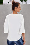 Button Tie Top Blouses - Tophatter Daily Deals