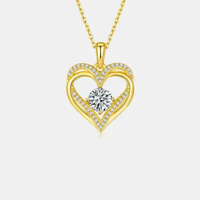 1.2 Carat Moissanite 925 Sterling Silver Heart Necklace Moissanite - Tophatter Daily Deals