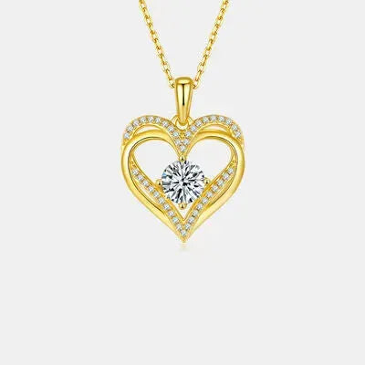 1.2 Carat Moissanite 925 Sterling Silver Heart Necklace Moissanite - Tophatter Daily Deals