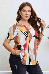 Plus Size Cutout Short Sleeve Blouse Blouses - Tophatter Daily Deals