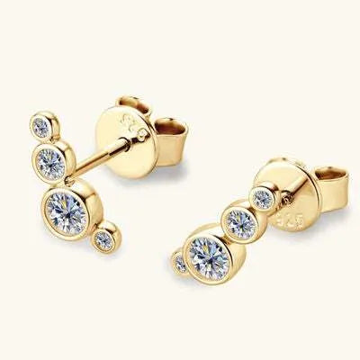 Moissanite 925 Sterling Silver Stud Earrings Moissanite - Tophatter Daily Deals