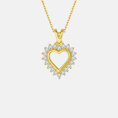 Moissanite 925 Sterling Silver Heart Pendant Necklace Moissanite - Tophatter Daily Deals