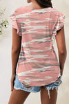 Printed Round Neck Short Sleeve T-Shirt Women's T-Shirts - Tophatter Daily Deals