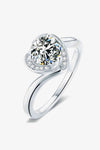 1 Carat Moissanite Heart Ring Silver Moissanite - Tophatter Daily Deals